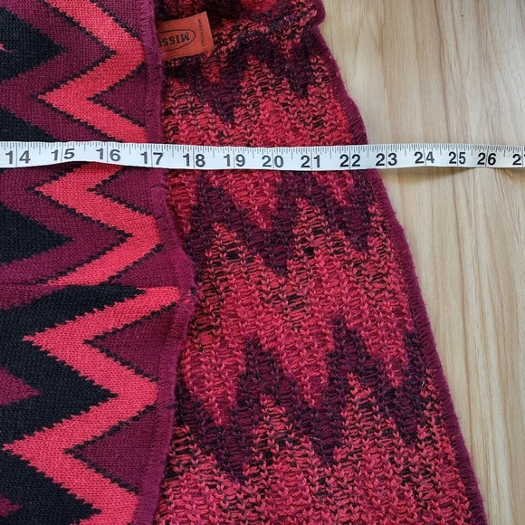 Missoni Vintage Heavy Knit Multicolor Zig Zag Poncho Italy OS - Picture 5 of 7